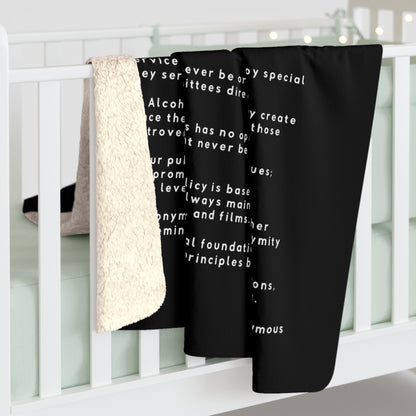 Haler Smith - Home Decor - Haler Smith Sherpa Fleece Blanket - 12 Traditions - Black