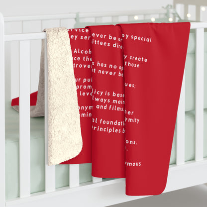Haler Smith - Home Decor - Haler Smith Sherpa Fleece Blanket - 12 Traditions - Dark Red