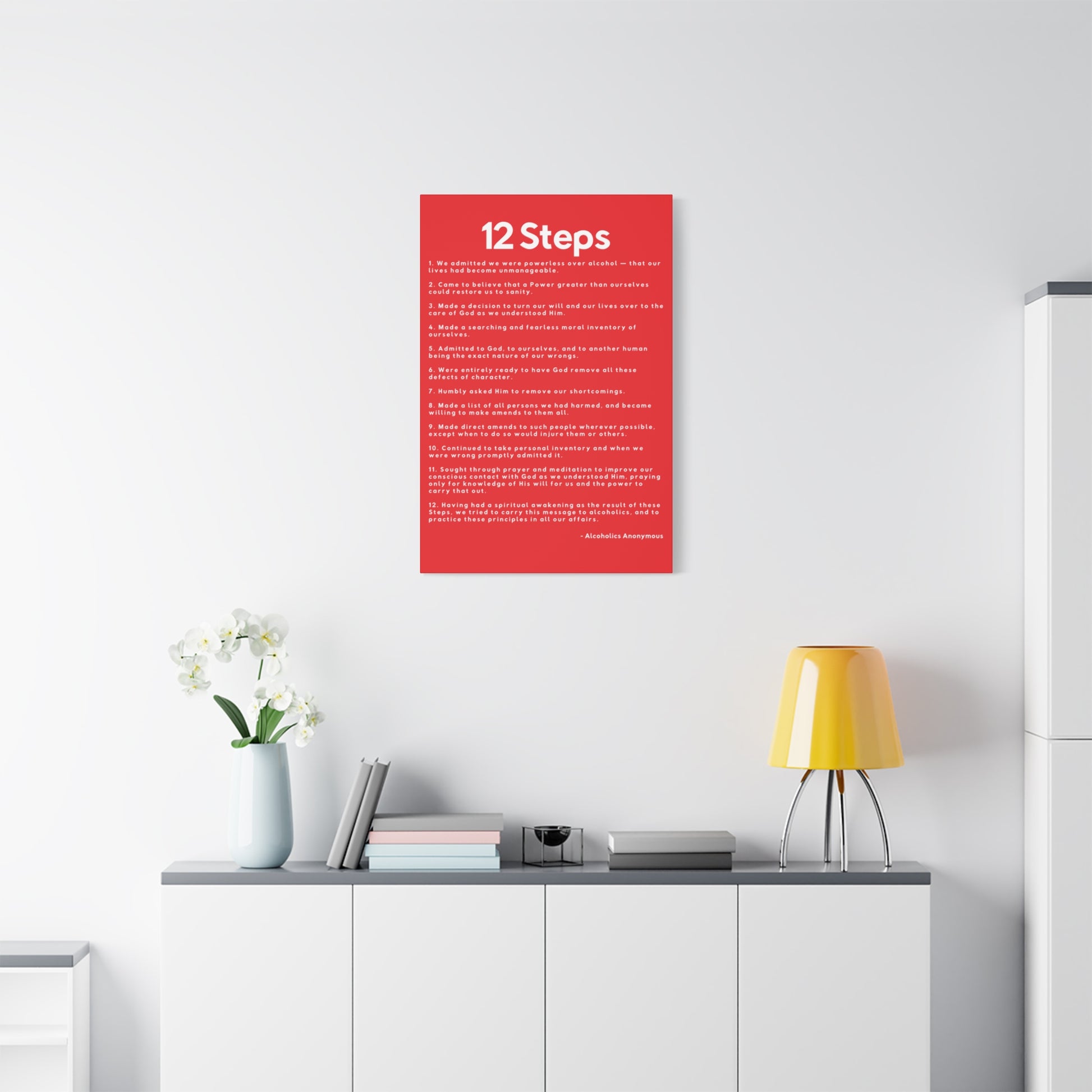 Haler Smith - Canvas - Haler Smith Matte Canvas - 12 Steps - Vertical Red Matte Finish