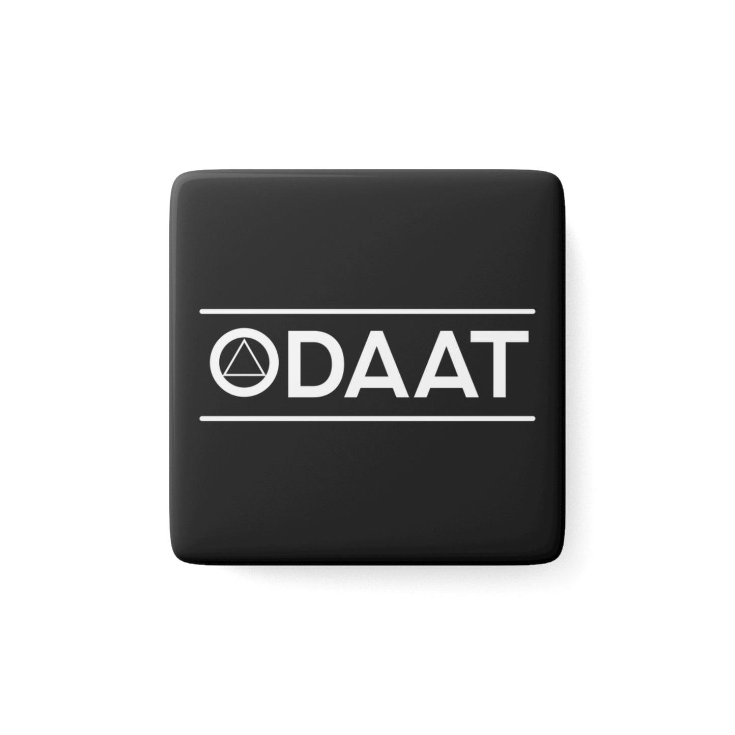 Recovery Square Porcelain Magnet | ODAAT Design 1 | Black with White Letters