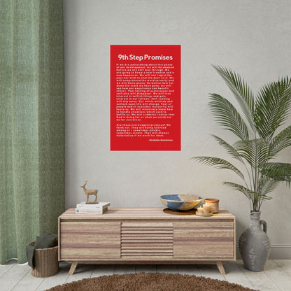 Haler Smith Rolled Poster - 9th Step Promises - Vertical Red Matte Finish
