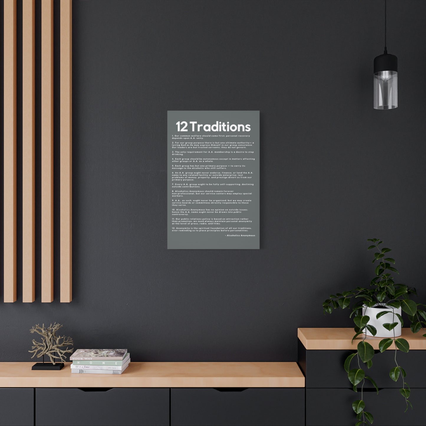 Haler Smith - Canvas - Haler Smith Matte Canvas - 12 Traditions - Vertical Dark Gray Matte Finish