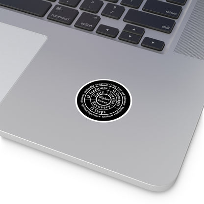 Haler Smith Vinyl Round Sticker - Higher Power 1 - Black