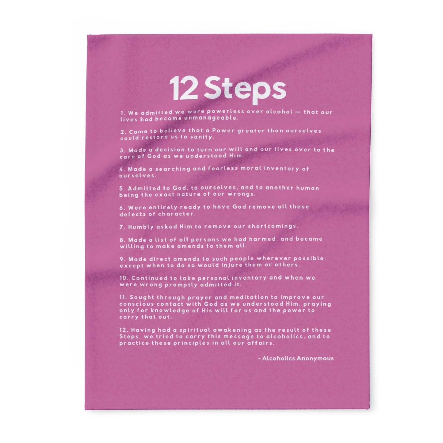 Haler Smith - Home Decor - Haler Smith Polar Fleece Blanket - 12 Steps - Light Pink