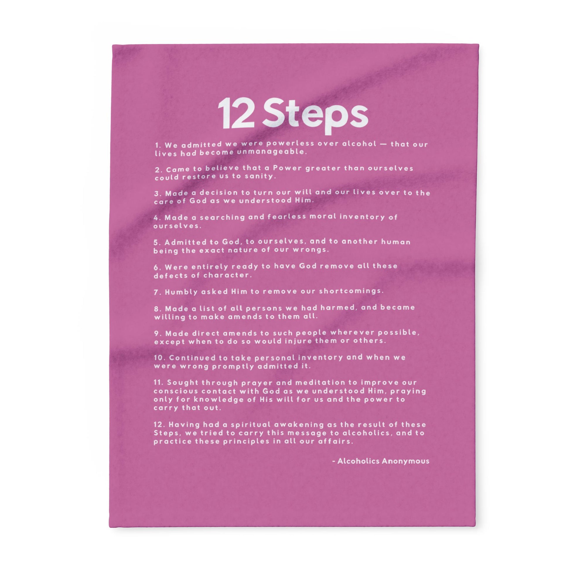 Haler Smith - Home Decor - Haler Smith Polar Fleece Blanket - 12 Steps - Light Pink