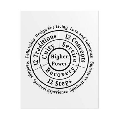 Haler Smith Rolled Poster - Higher Power 1 - White Matte Finish - Black Letters