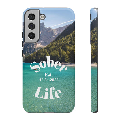 Recovery Phone Case | Sober Life Est. Design 1 | Water Scene Samsung Galaxy Case