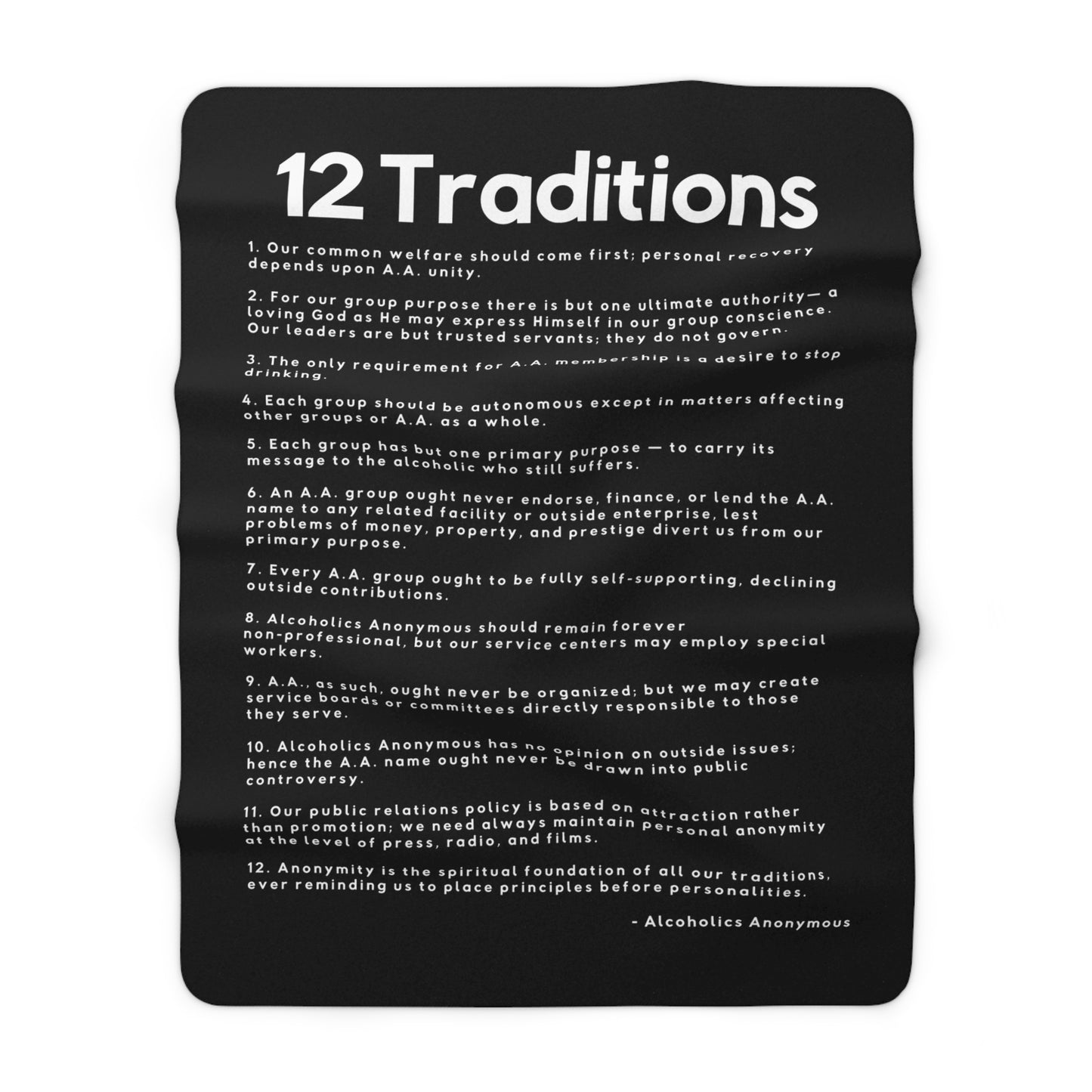 Haler Smith - Home Decor - Haler Smith Sherpa Fleece Blanket - 12 Traditions - Black