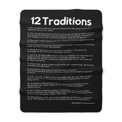 Haler Smith - Home Decor - Haler Smith Sherpa Fleece Blanket - 12 Traditions - Black