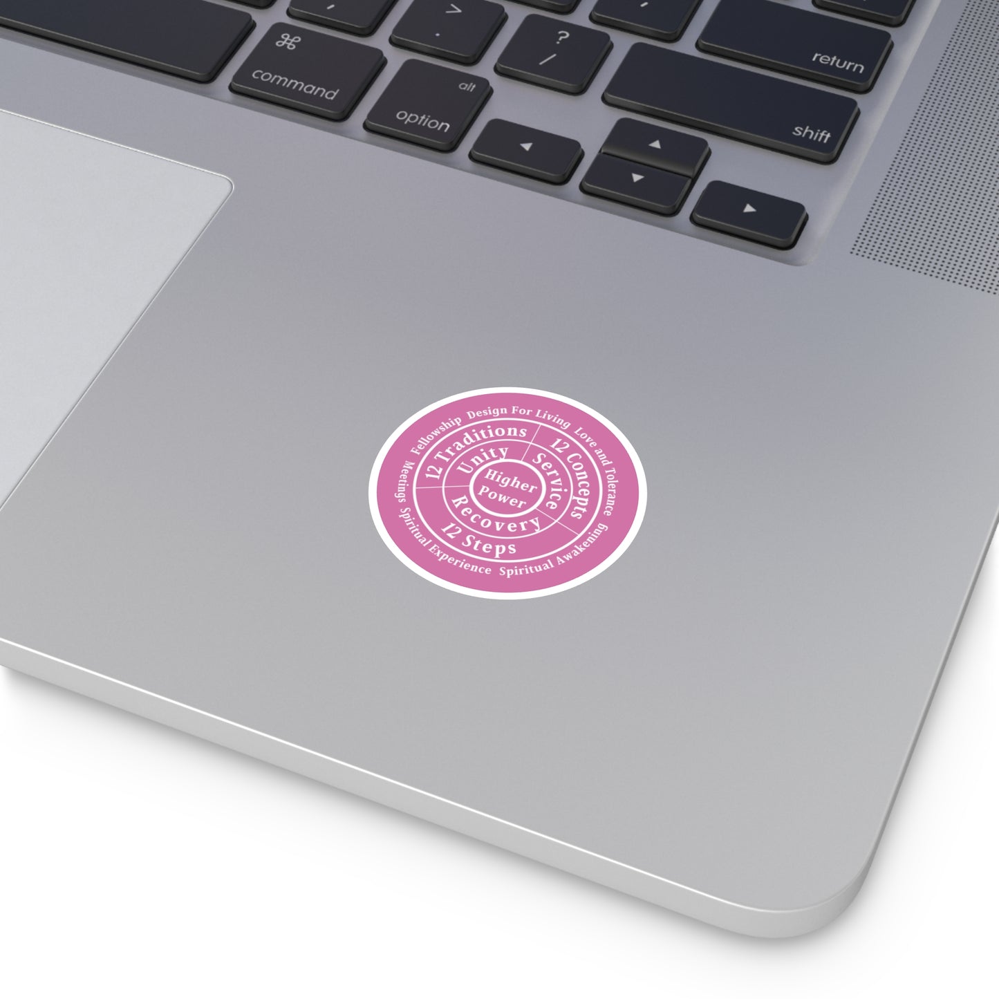 Haler Smith Vinyl Round Sticker - Higher Power 1 - Light Pink