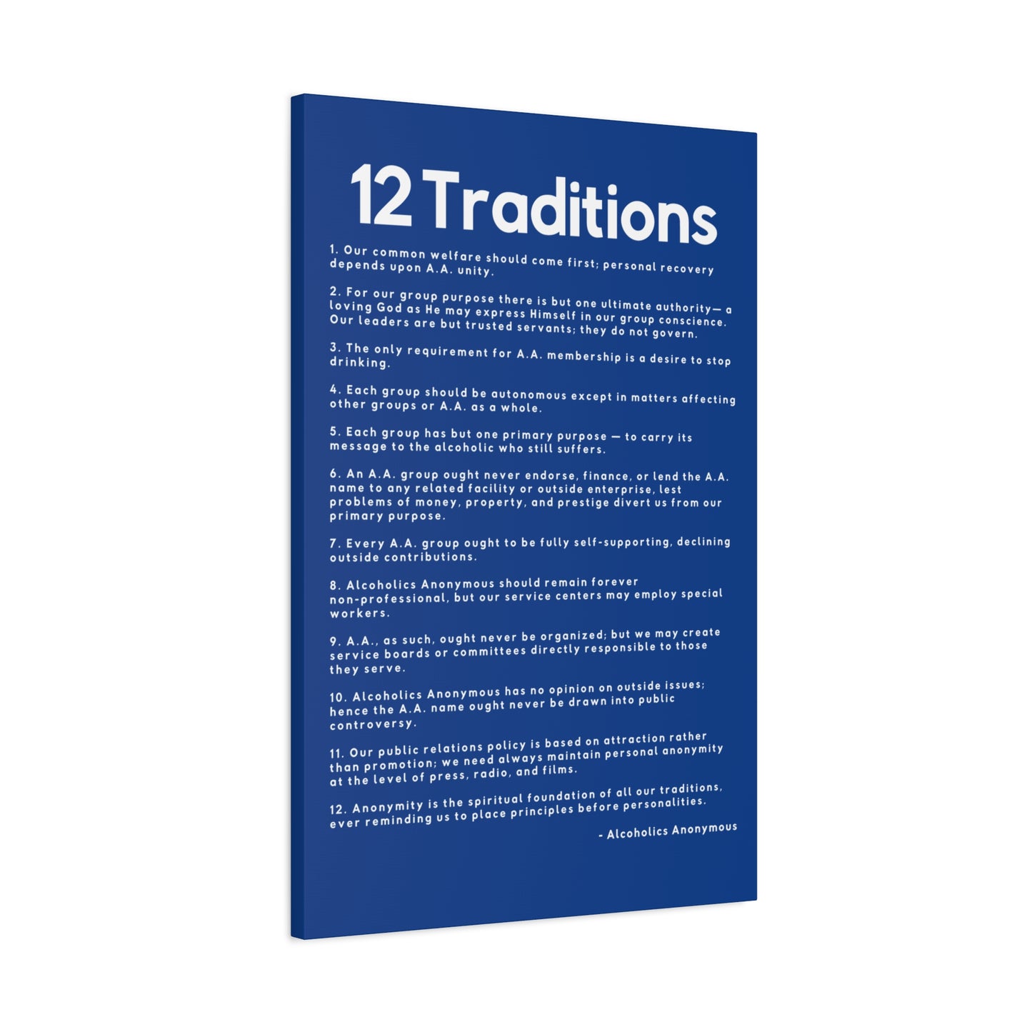 Haler Smith - Canvas - Haler Smith Matte Canvas - 12 Traditions - Vertical Dark Blue Matte Finish