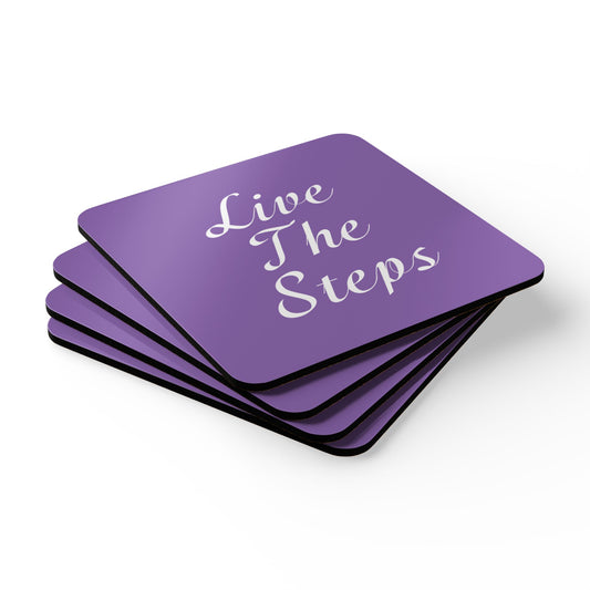 Haler Smith Corkwood Coaster Set Light Purple - Live The Steps White