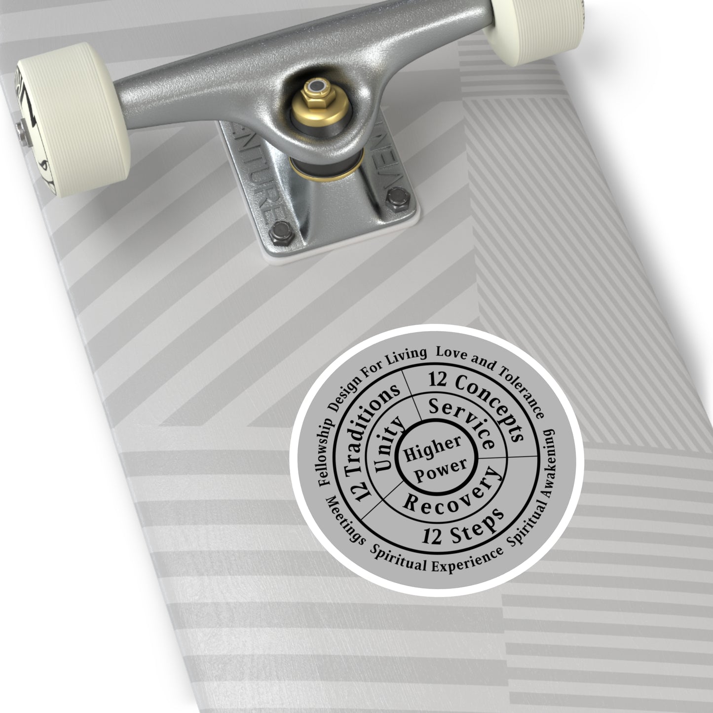 Haler Smith Vinyl Round Sticker - Higher Power 1 - Light Gray