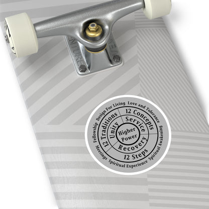 Haler Smith Vinyl Round Sticker - Higher Power 1 - Light Gray