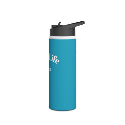 Recovery Insulated Stainless Steel Water Bottle | Sober Life Est. Design 1 | Turquoise