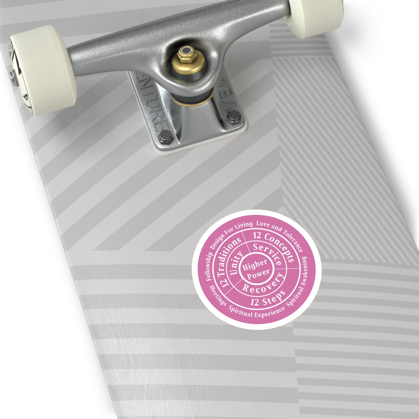 Haler Smith Vinyl Round Sticker - Higher Power 1 - Light Pink