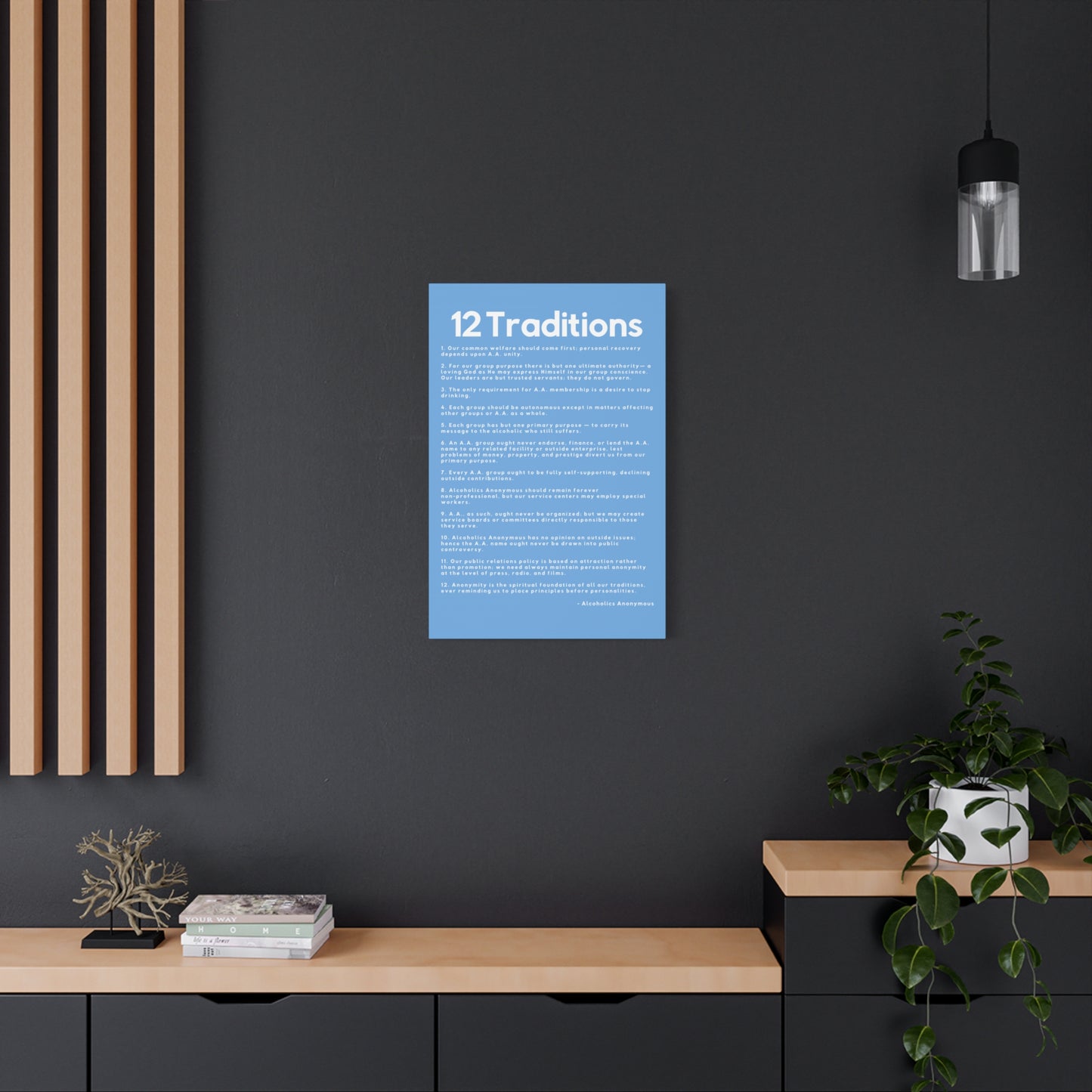 Haler Smith - Canvas - Haler Smith Matte Canvas - 12 Traditions - Vertical Light Blue Matte Finish