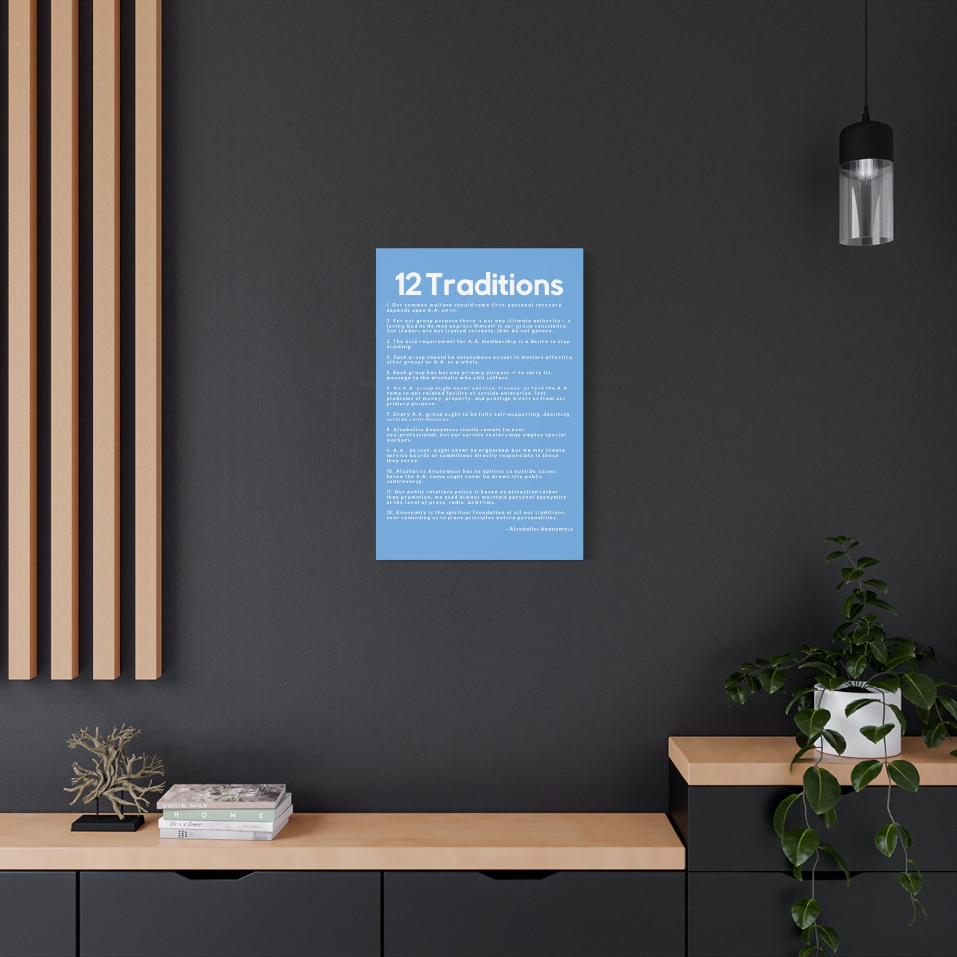 Haler Smith - Canvas - Haler Smith Matte Canvas - 12 Traditions - Vertical Light Blue Matte Finish