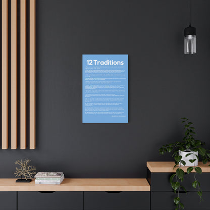 Haler Smith - Canvas - Haler Smith Matte Canvas - 12 Traditions - Vertical Light Blue Matte Finish
