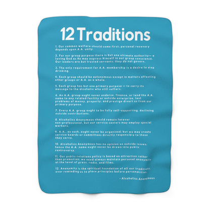 Haler Smith - Home Decor - Haler Smith Sherpa Fleece Blanket - 12 Traditions - Turquoise