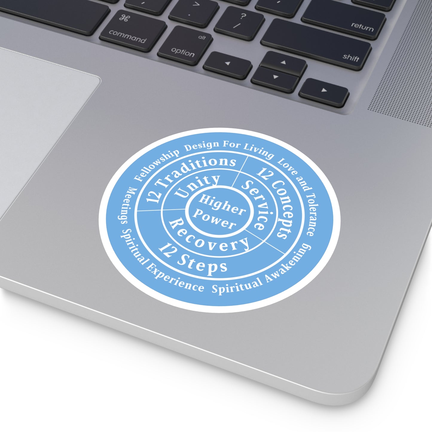 Haler Smith Vinyl Round Sticker - Higher Power 1 - Light Blue