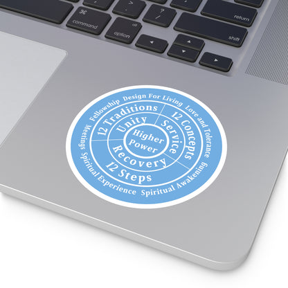 Haler Smith Vinyl Round Sticker - Higher Power 1 - Light Blue
