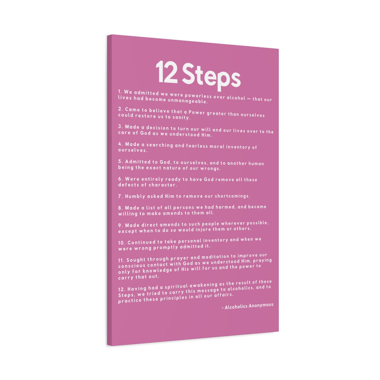 Haler Smith - Canvas - Haler Smith Matte Canvas - 12 Steps - Vertical Light Pink Matte Finish