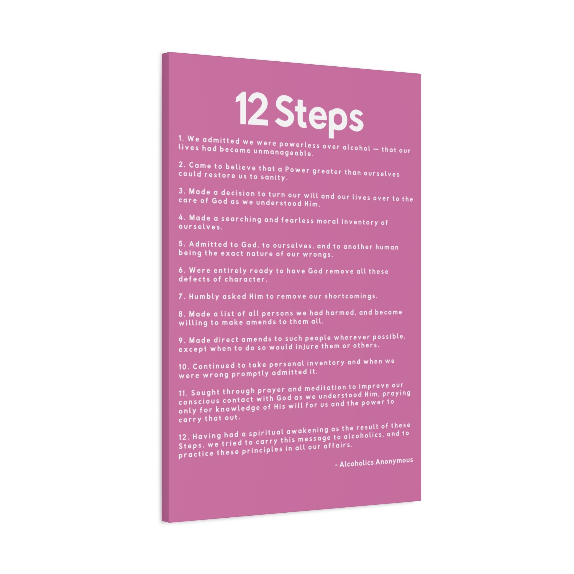 Haler Smith - Canvas - Haler Smith Matte Canvas - 12 Steps - Vertical Light Pink Matte Finish
