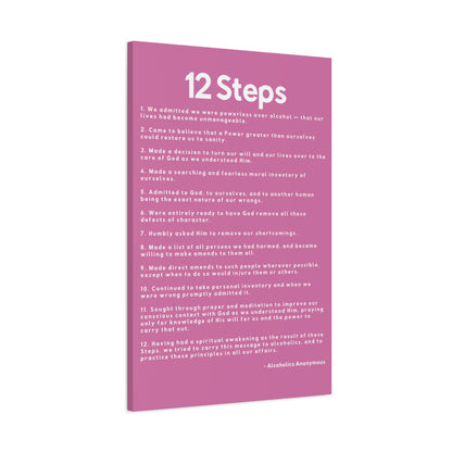 Haler Smith - Canvas - Haler Smith Matte Canvas - 12 Steps - Vertical Light Pink Matte Finish