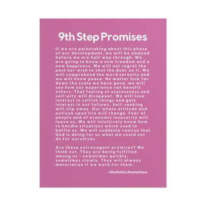 Haler Smith Rolled Poster - 9th Step Promises - Vertical Light Pink Matte Finish