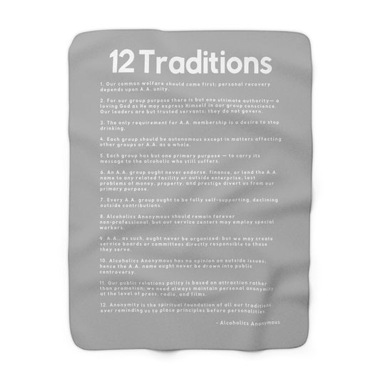 Haler Smith - Home Decor - Haler Smith Sherpa Fleece Blanket - 12 Traditions - Light Gray
