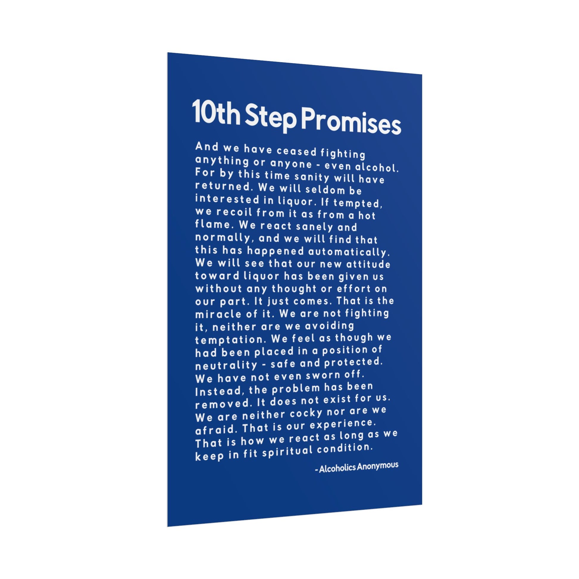 Haler Smith - Poster - Haler Smith Rolled Poster - 10th Step Promises - Vertical Dark Blue Matte Finish