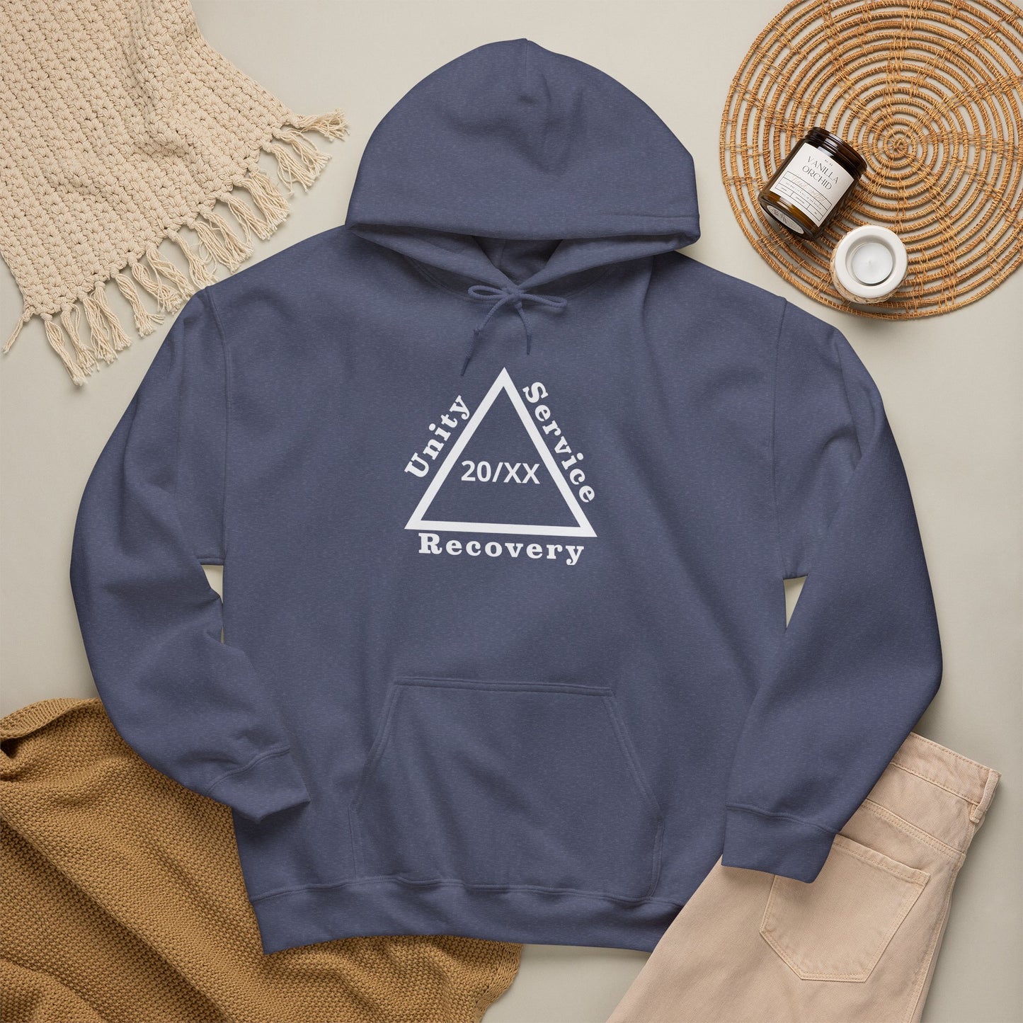 Recovery Hoodie | Unity Service Recovery Sobriety Years Design 1 On The Front