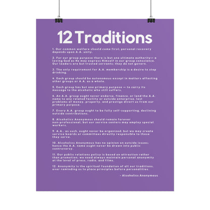 Haler Smith - Poster - Haler Smith Rolled Poster - 12 Traditions - Vertical Light Purple Matte Finish
