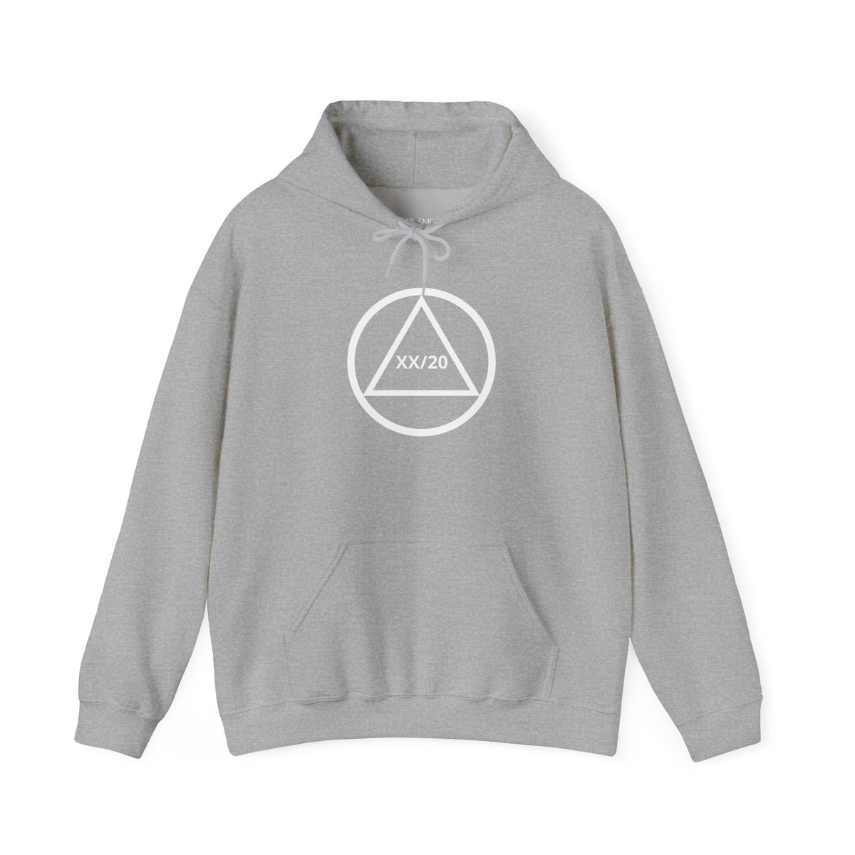 Circle and Triangle recovery hoodie in Sport Grey featuring Circle and Triangle Sobriety Years Design 1 on the front