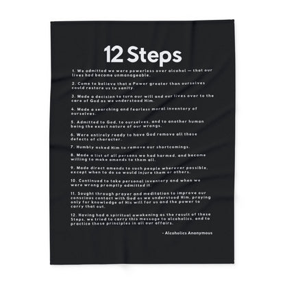 Haler Smith Polar Fleece Blanket - 12 Steps - Black