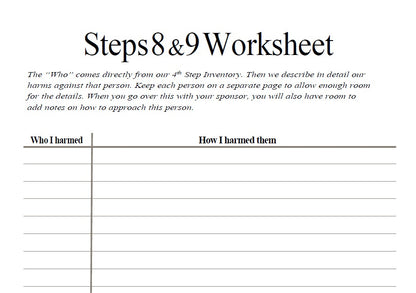 Step Journals- Step 8 and Step 9- Download