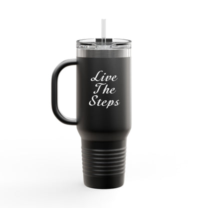 Haler Smith Insulated Travel Mug with Straw 40 oz. - Live the Steps - White Letters