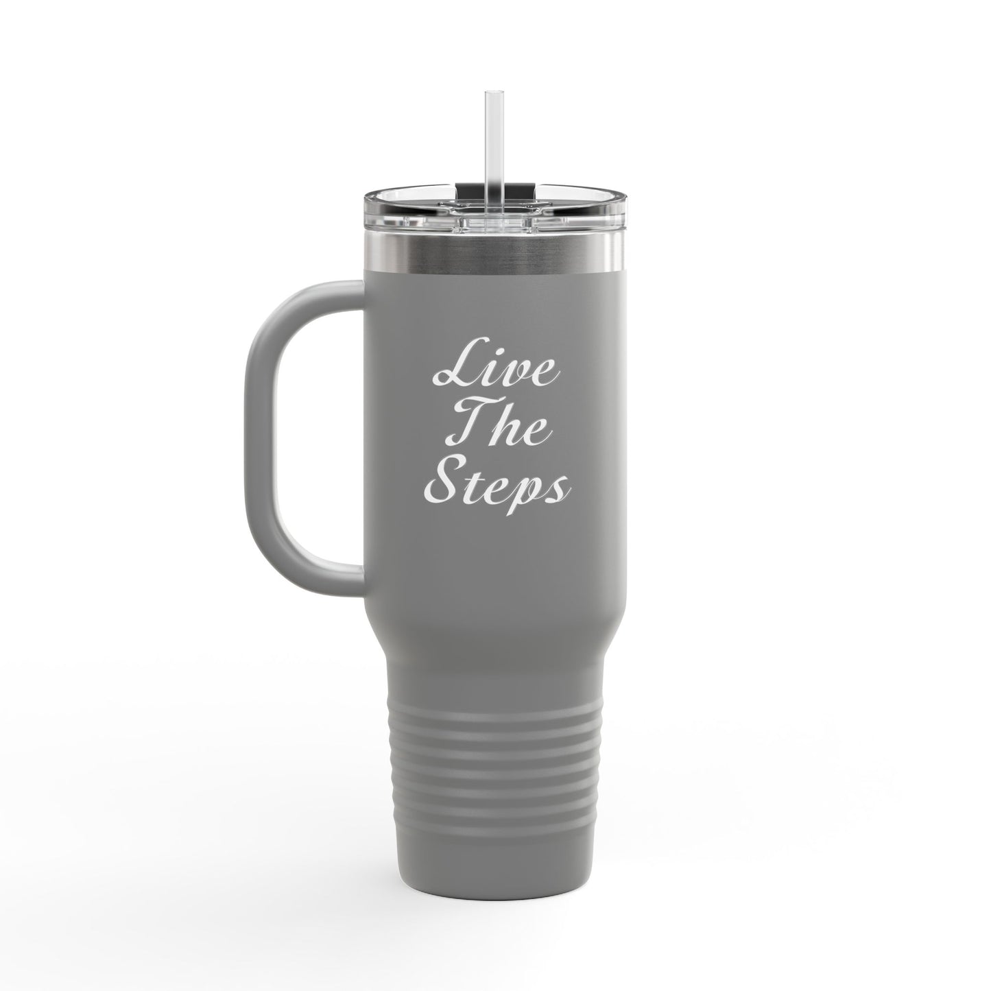 Haler Smith Insulated Travel Mug with Straw 40 oz. - Live the Steps - White Letters